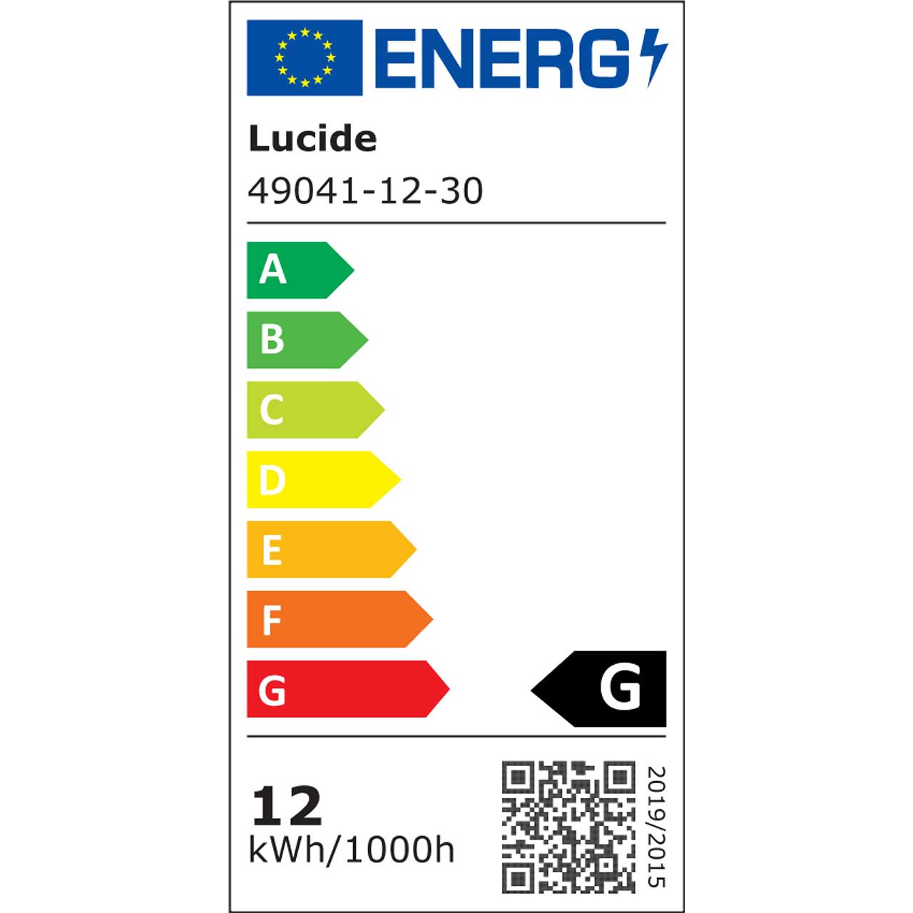 Energieeffizienzlabel G 12 kWh/1000h