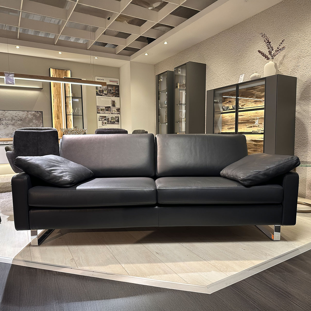 COR Zweisitzer-Sofa Conseta Leder schiefer 457