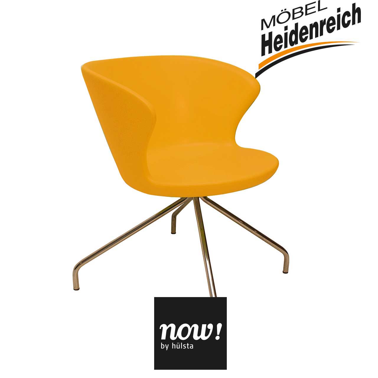 now! by hülsta - Loungesessel 3646 orange Loungiger Sessel in orange mit vier geschwungenen Stahlbeinen..