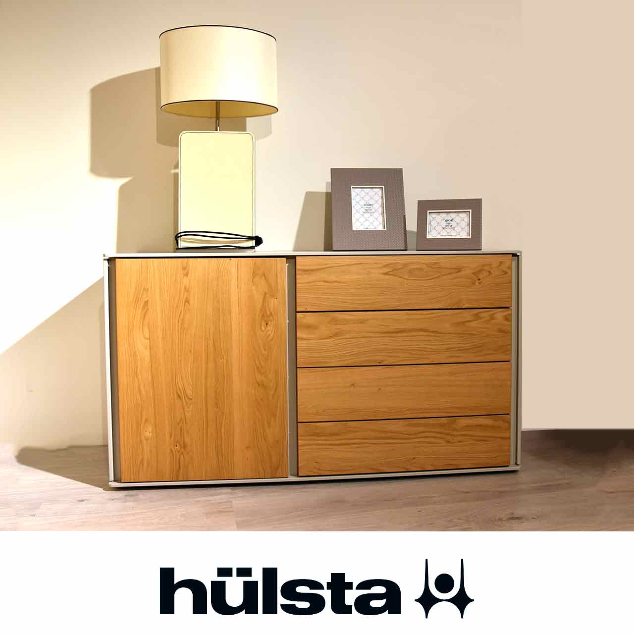 hülsta - Multi-Vidre Kommode 413011 Lack-seidengrau Natureiche