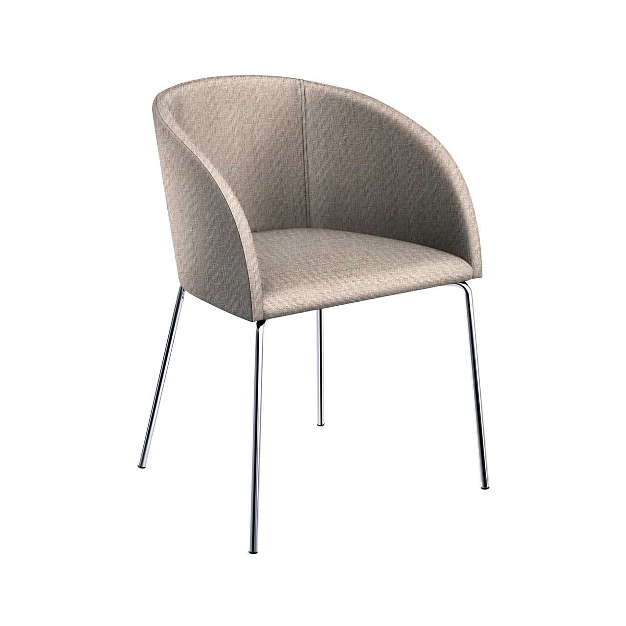now! by hülsta - Stuhl s19 4-Fuß Stoff hellbeige Schalenstuhl mit 4 Füßen und Bezug aus beigefarbenem Stoff.