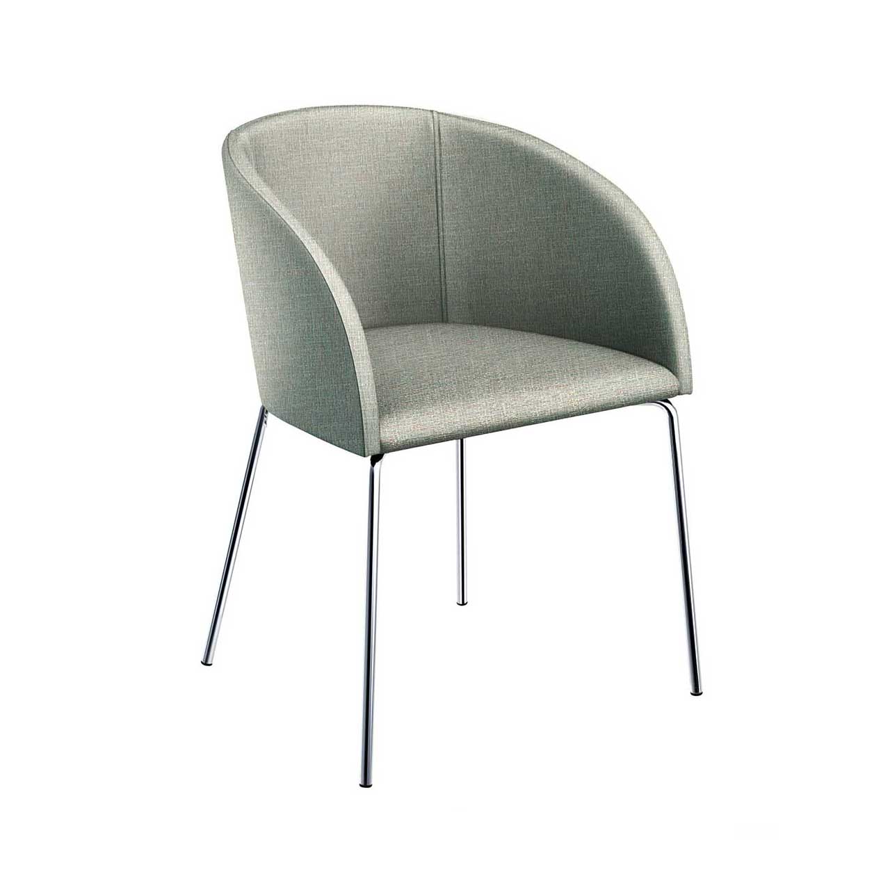 now! by hülsta - Stuhl s19 4-Fuß Stoff hellbeige Schalenstuhl mit vier Beinen in beigeblauem Stoffbezug