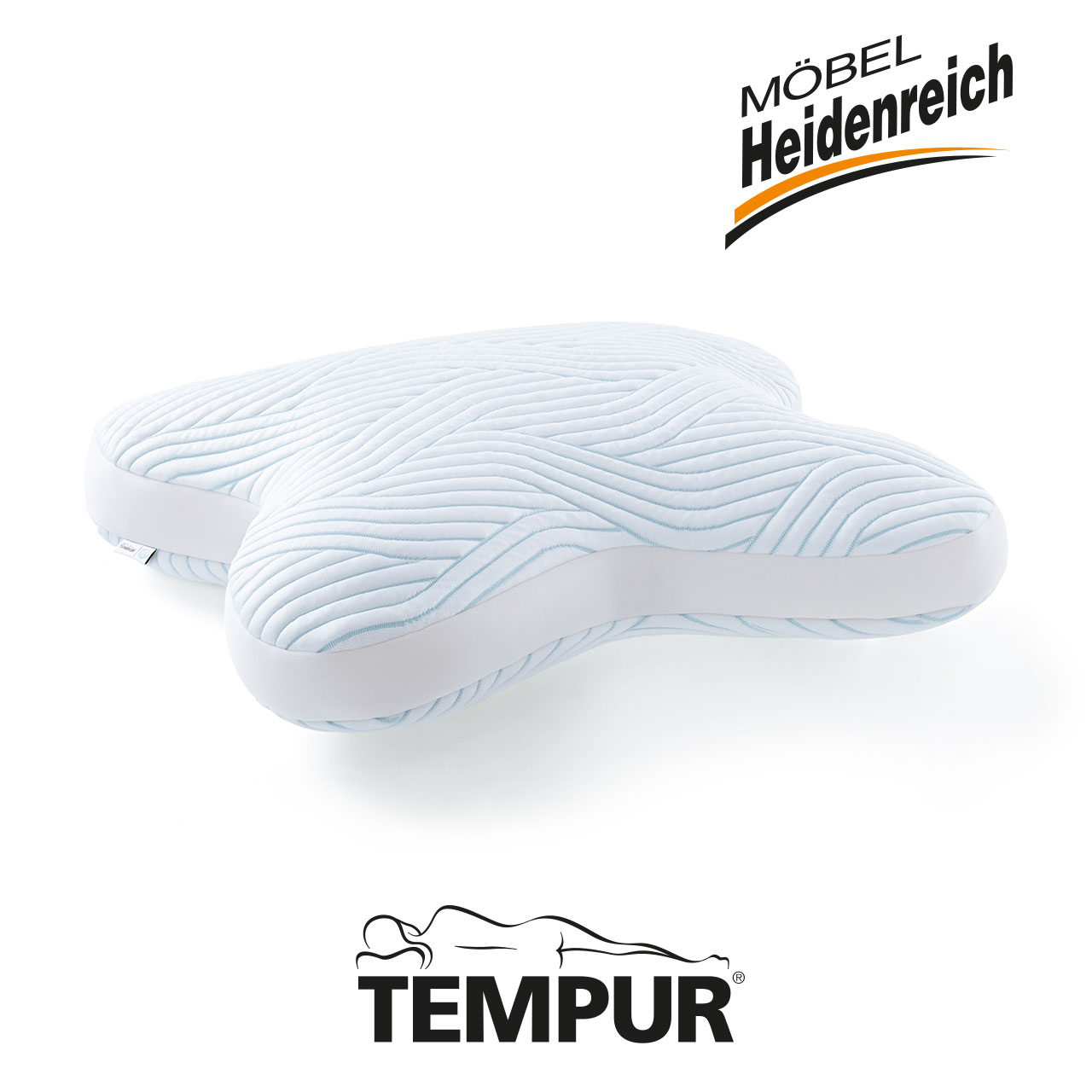 Tempur - All-around Schlafkissen Sternförmiges weißes Schlafkissen mit Wellen-Struktur.