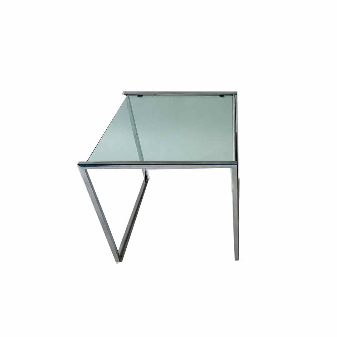 Ronald Schmitt - K9001 Glas-Couchtisch Tisch mit eckiger Glasplatte und chromfarbigem eckigem Gestell
