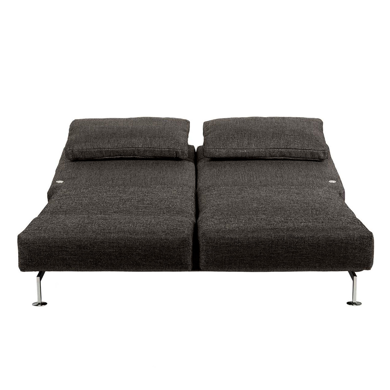 Brühl Sofa moule 73106 anthrazit - Liegeposition Gleiches Sofa in Liegeposition ausgeklappt.