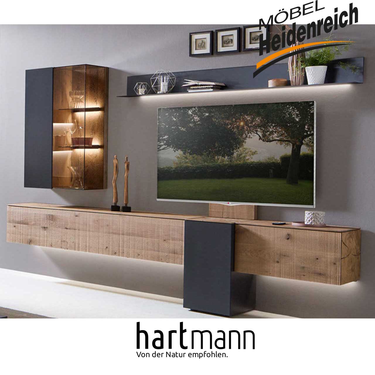 Hartmann VARA - Wohnwand 7210W Nr. 26A inkl. Beleuchtung