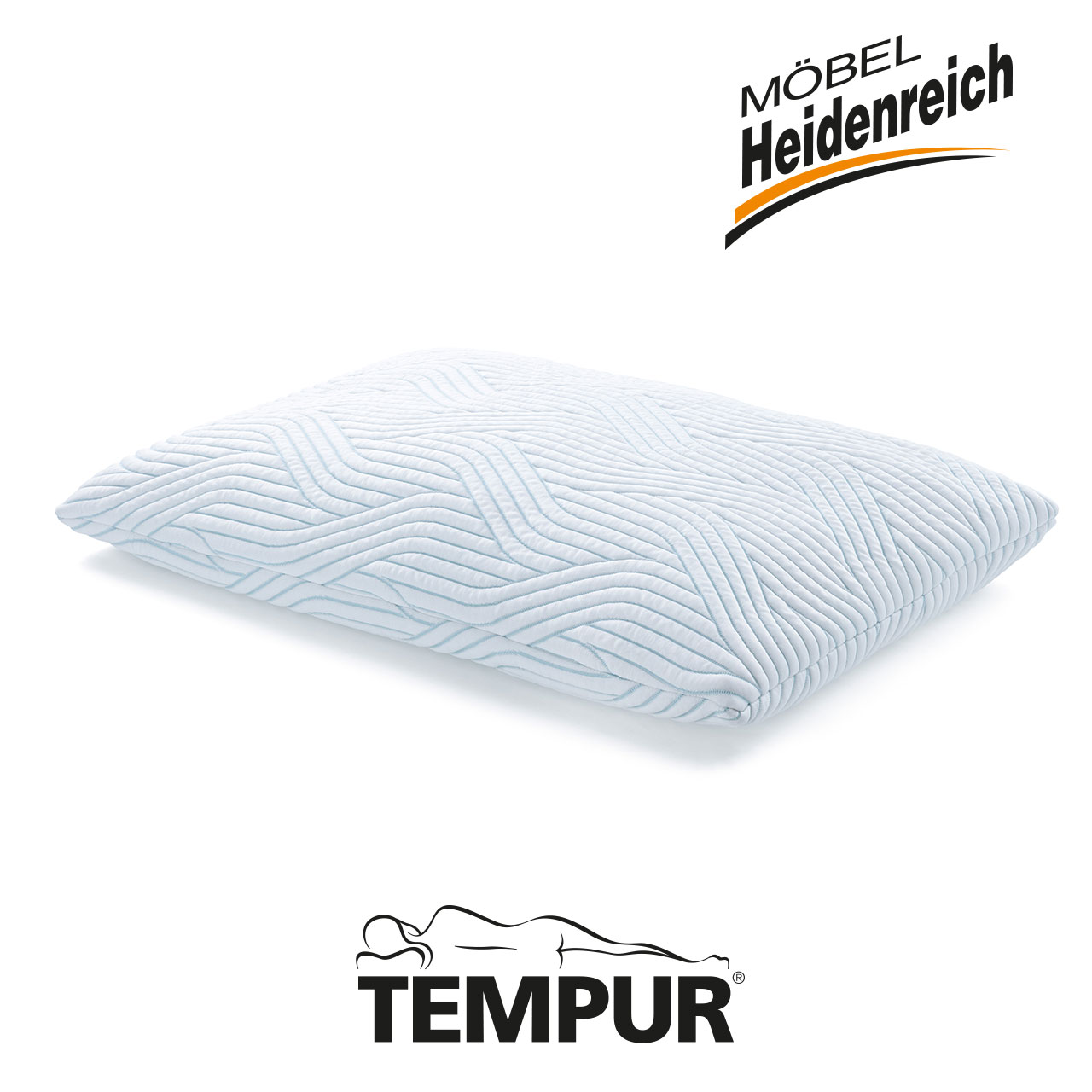 Tempur - Comfort Schlafkissen Rechteckiges schmales Kissen mit Wellen-Struktur.