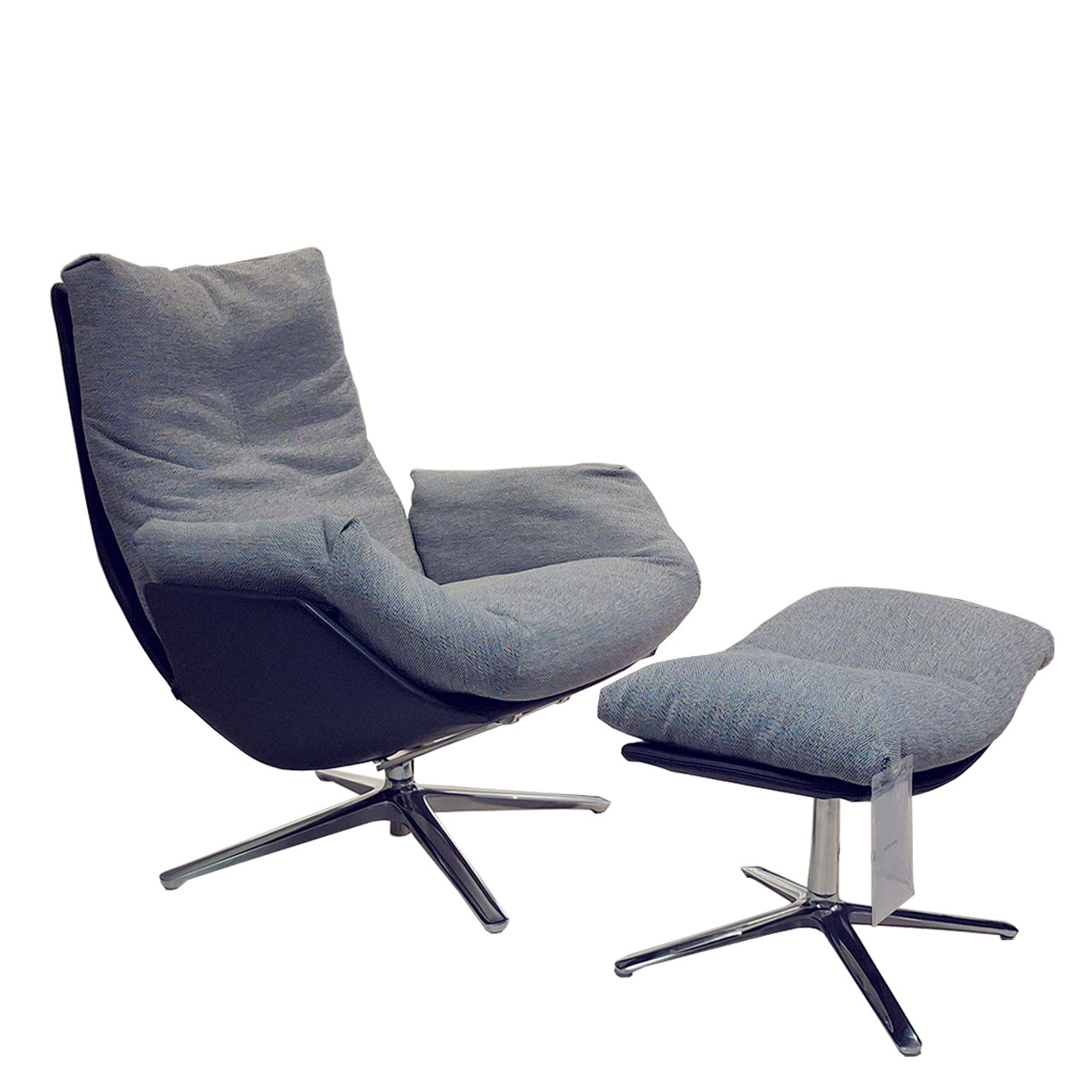 COR Lounge-Sessel - Cordia mit Hocker Leder / Stoff